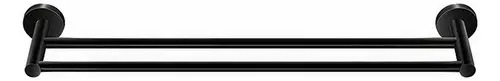 [MLU1043394710] Toallero Doble Negro Mate 57 Cm Largo Para Baño Acra