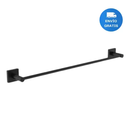 [MLU606601222] Toallero Repisa Negro Mate 60cm Sin Perforaciones Baño Acra 