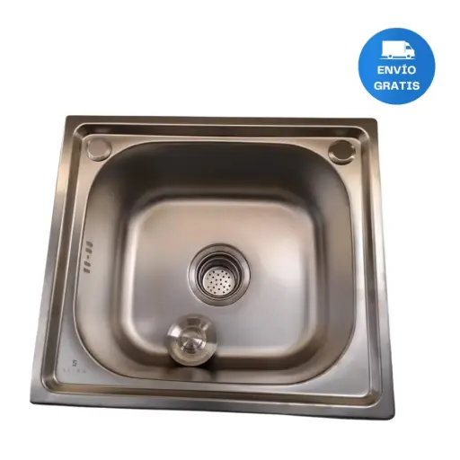 [MLU645426532] pileta simple cocina acero 201 con válvula
