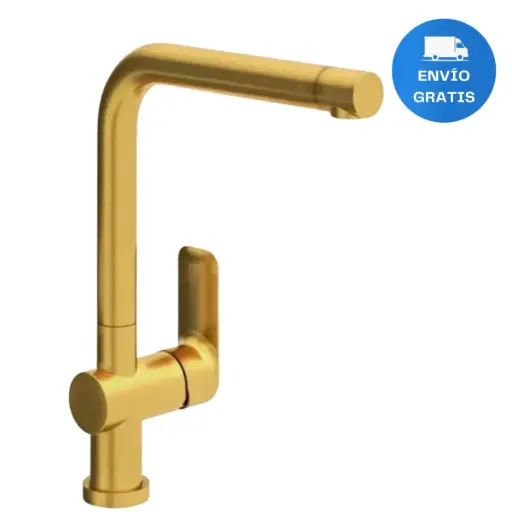 [MLU1322332668] Grifería De Cocina Monocomando Con Pico Móvil Gold Fv Acra