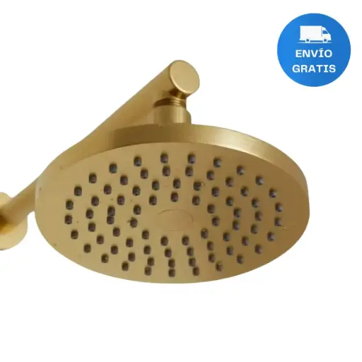 [MLU687670903] Ducha Baño Articulada Redonda 200mm Gold Fv Acra