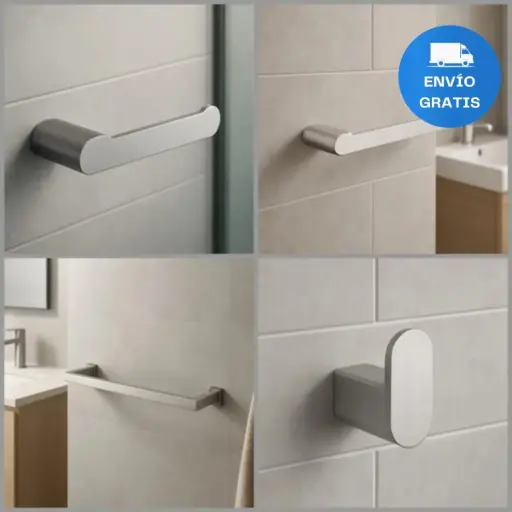 [MLU1330176194] Combo Kit De Accesorios Para Baño Brushed Niquel Fv Acra