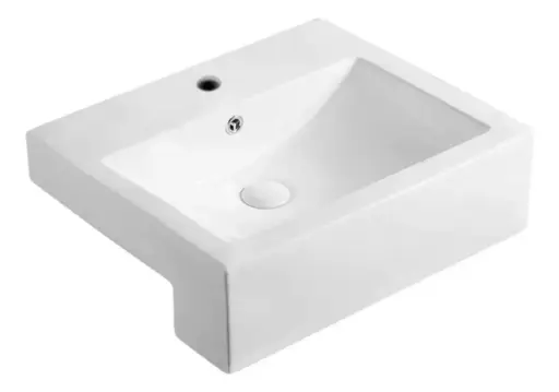 [MLU1336103796] Bacha Pileta Para Baño De Empotrar Semi Encastre Blanca Acra
