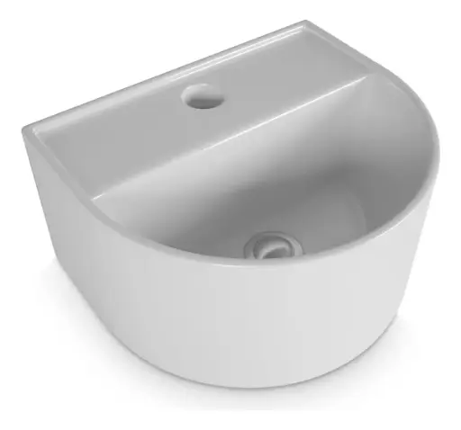 [MLU1336046320] Bacha Pileta Semi-circular De Apoyo Y/o Colgar Blanca Acra