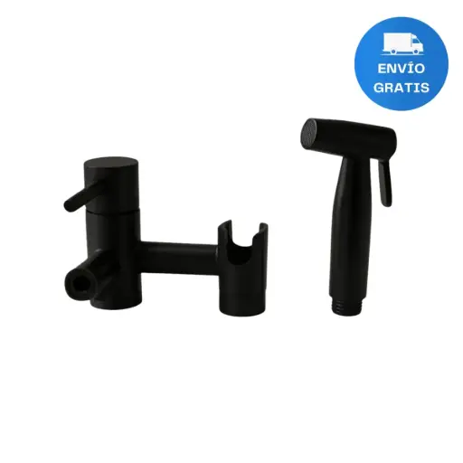[MLU1349681448] Ducha Higiénica Con Monocomando Negro Mate Acra