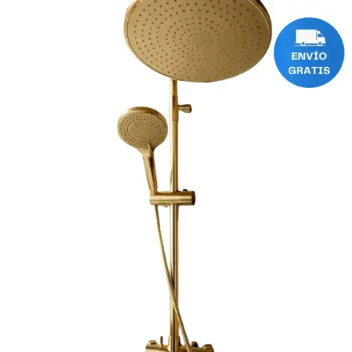 [MLU693945887] Barral Columna Monocomando Duchero Dorado Fv Acra