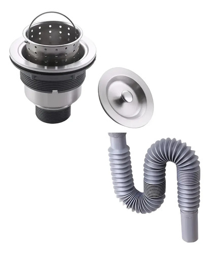 [MLU803649426] Valvula Sifon Y Rejilla Para Pileta De Cocina Simple Acra