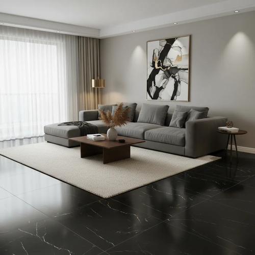 [MLU1465389726] Cerámica Revestimiento Para Piso Pared Nero Bianco Pol Acra