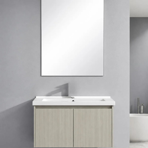 [MLU1498895966] Mueble Aéreo Para Baño Con Bacha Y Espejo Elissa Gris Acra