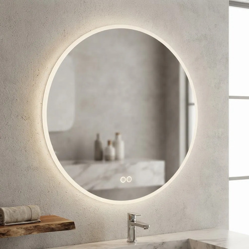 [MLU1508127328] Espejo Redondo 80 Tactil Baño Luz Led Y Desempañador Acra