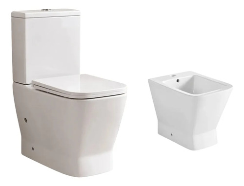[MLU701404169] Juego De Inodoro Con Mochila Y Tapa + Bidet Lille Largo Acra