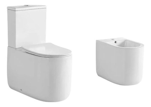 [MLU701410493] Juego De Inodoro Con Mochila Y Tapa + Bidet Burdeos Acra