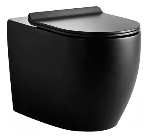 [MLU1512630636] Inodoro Corto Nantes + Tapa Negro Acra